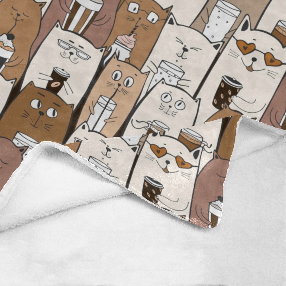 Cats and Coffee Ultra-Soft Micro Fleece Blanket 30''x40''