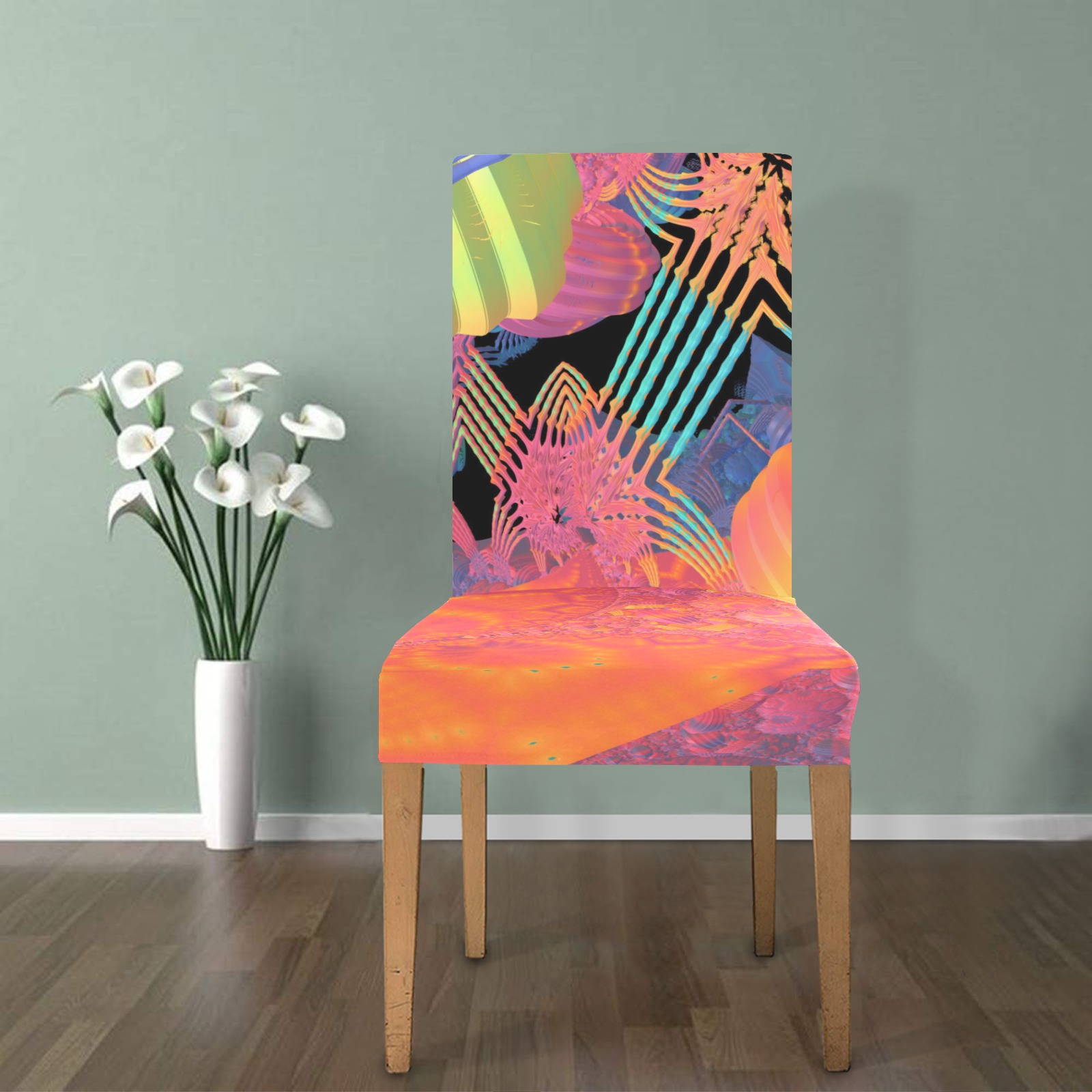 Mardi Gras Removable Dining Chair Cover