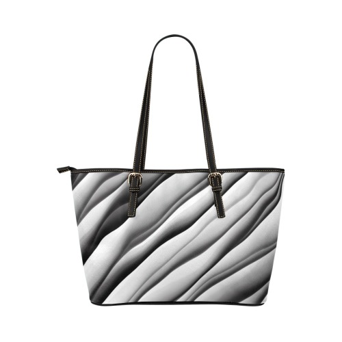 Monochrome Ink Leather Tote Bag/Large (Model 1651)