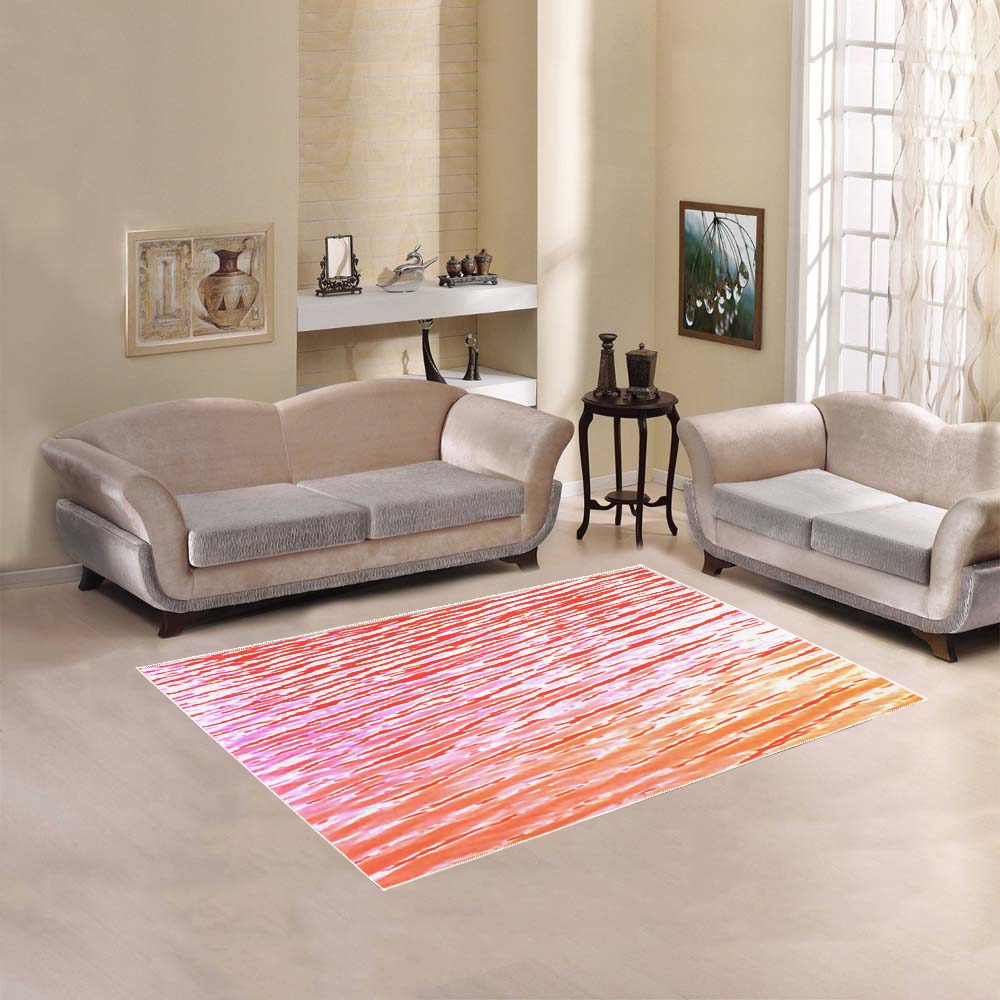 Orange and red water Area Rug 5'3''x4'