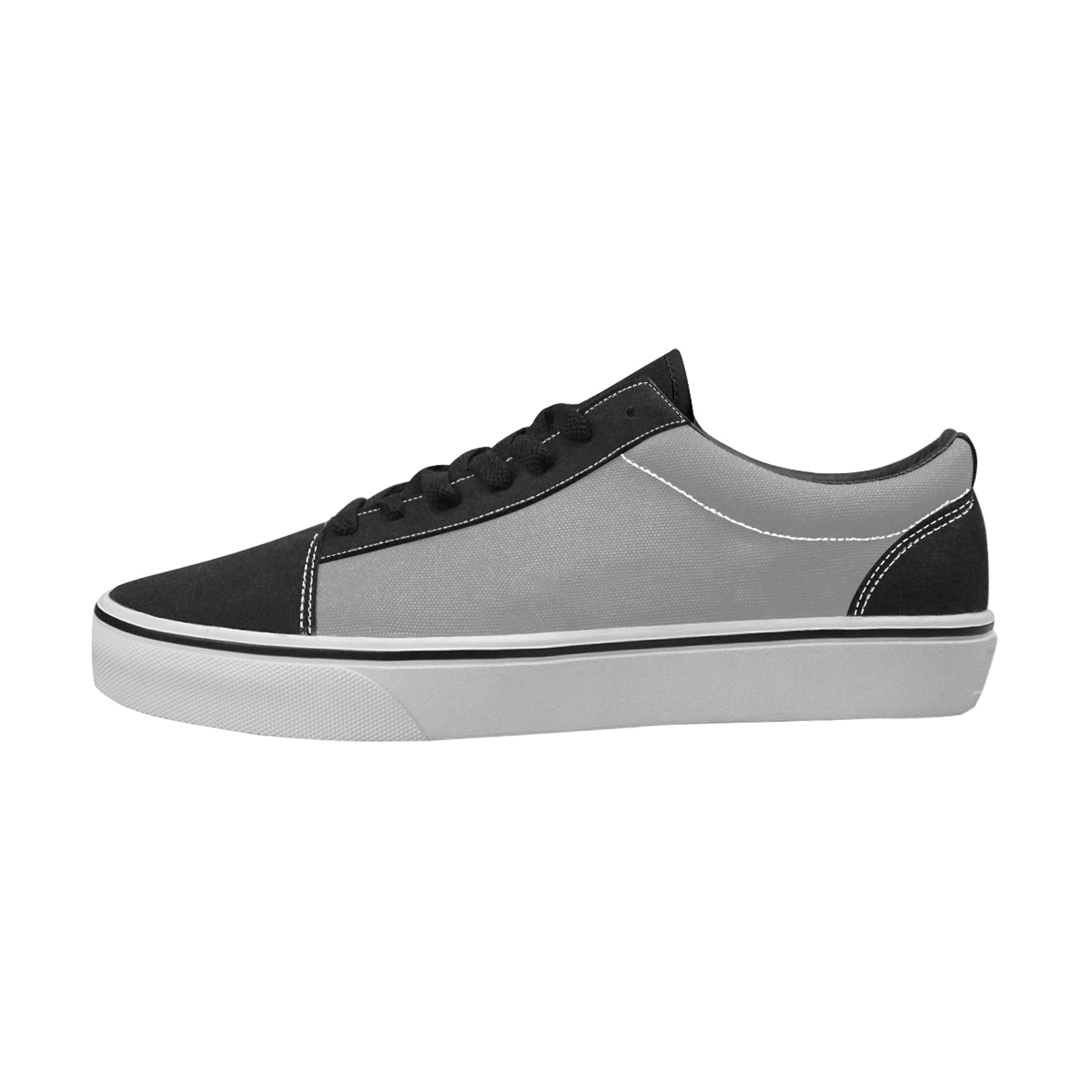 color grey Women's Low Top Skateboarding Shoes (Model E001-2)