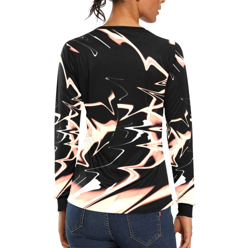 Abstrait Lumière Cuivre Women's All Over Print Long Sleeve T-shirt (Model T51)
