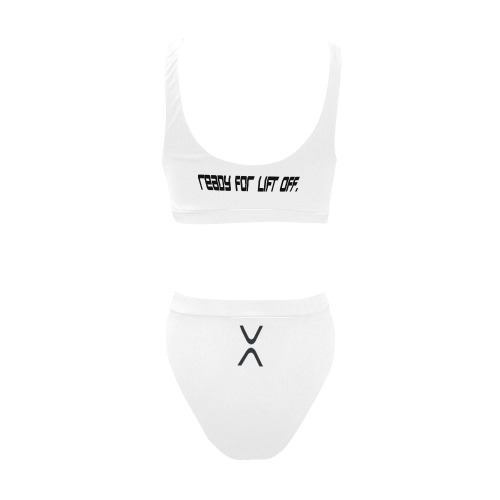 X WHITE BIKINI SWIMSUIT MODEL A Sport Top & High-Waisted Bikini Swimsuit (Model S07)