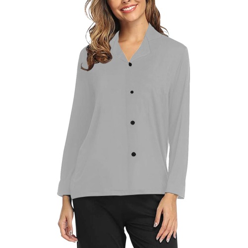 color dark grey Women's Long Sleeve Pajama Shirt