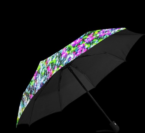 Lilacs And A Fountain Water Jets Anti-UV Auto-Foldable Umbrella (U09)