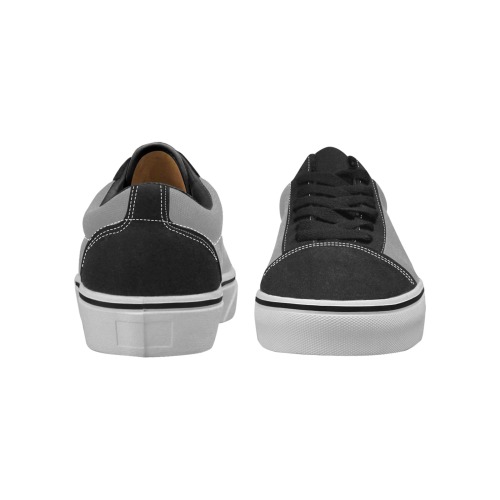 color grey Men's Low Top Skateboarding Shoes (Model E001-2)