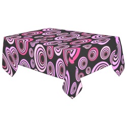 Retro Psychedelic Pretty Pink Pattern Cotton Linen Tablecloth 60"x 104"