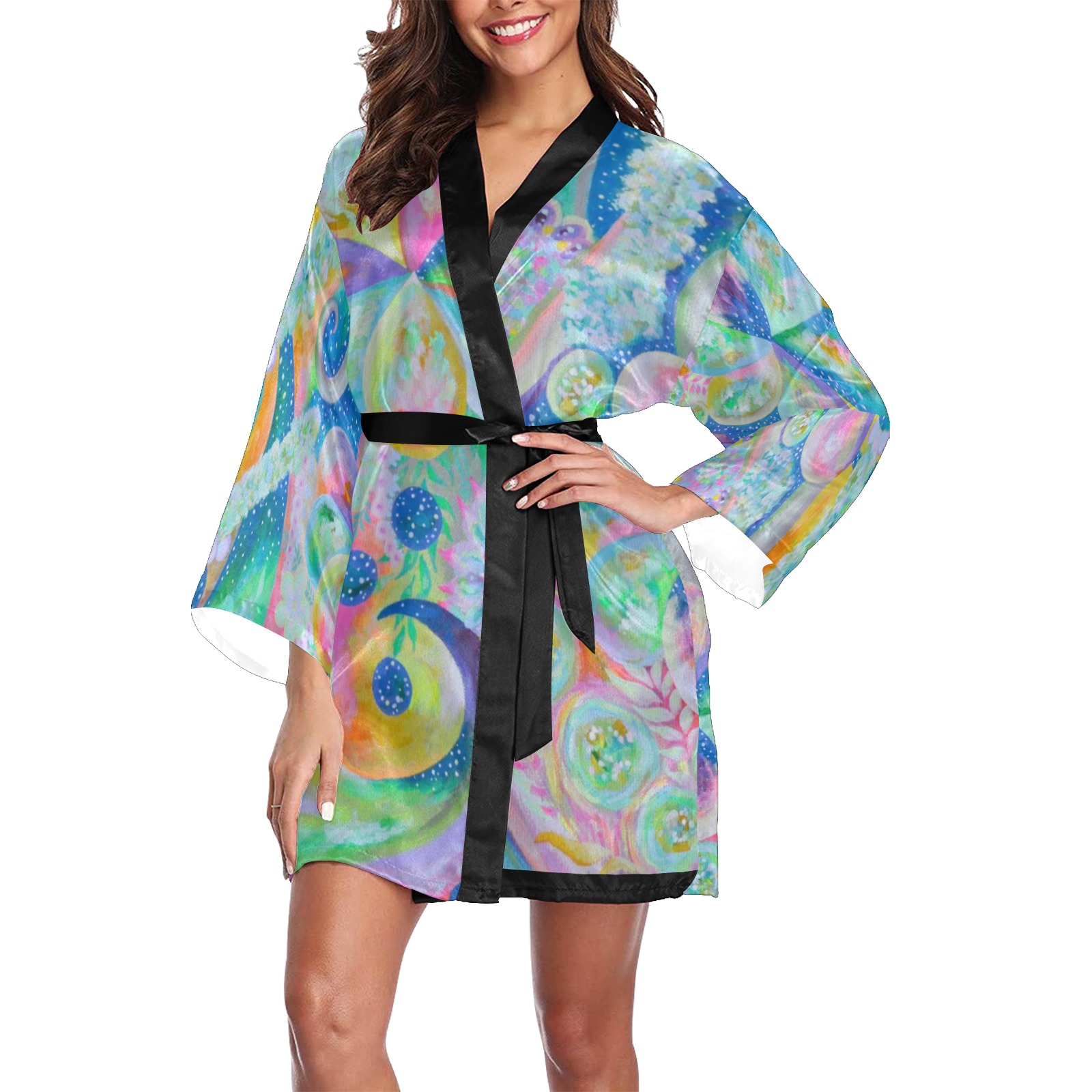 Pleiades Garden Long Sleeve Kimono Robe