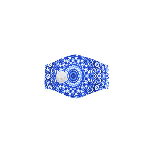Blue Mandala Mehndi Style G403 3D Mouth Mask with Breathing Valve (Model M04)