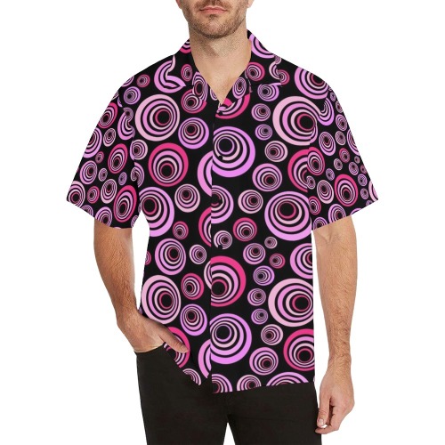 Retro Psychedelic Pretty Pink Pattern Hawaiian Shirt (Model T58)