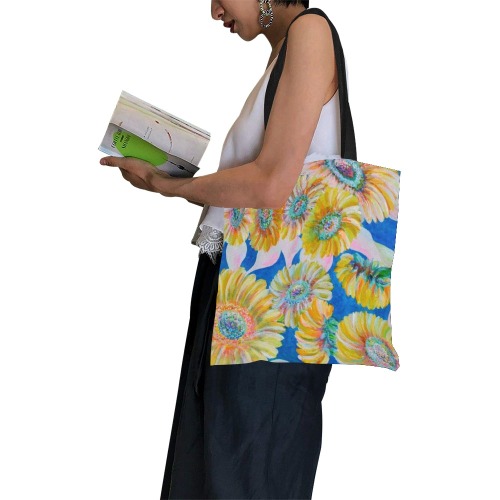 Sunflower All Over Print Canvas Tote Bag/Small (Model 1697)