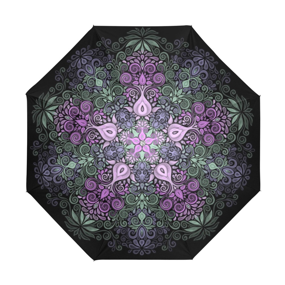 Baroque Garden Watercolor Pink Mandala Anti-UV Foldable Umbrella (U08)