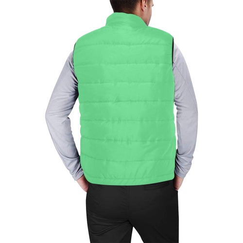 color Paris green Men's Padded Vest Jacket (Model H44)