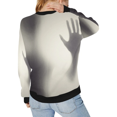 sudadera de mujer terrorterror Women's Rib Cuff Crew Neck Sweatshirt (Model H34)
