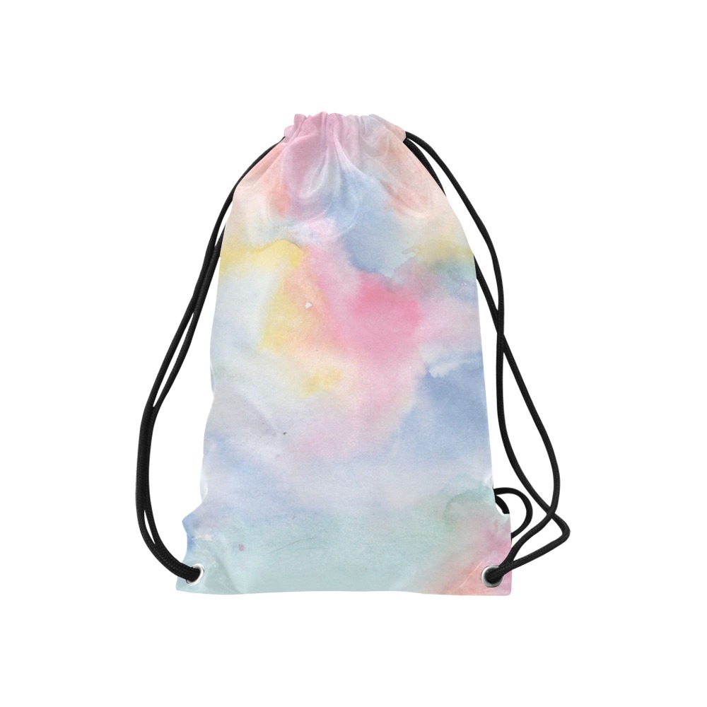 Colorful watercolor Small Drawstring Bag Model 1604 (Twin Sides) 11"(W) * 17.7"(H)