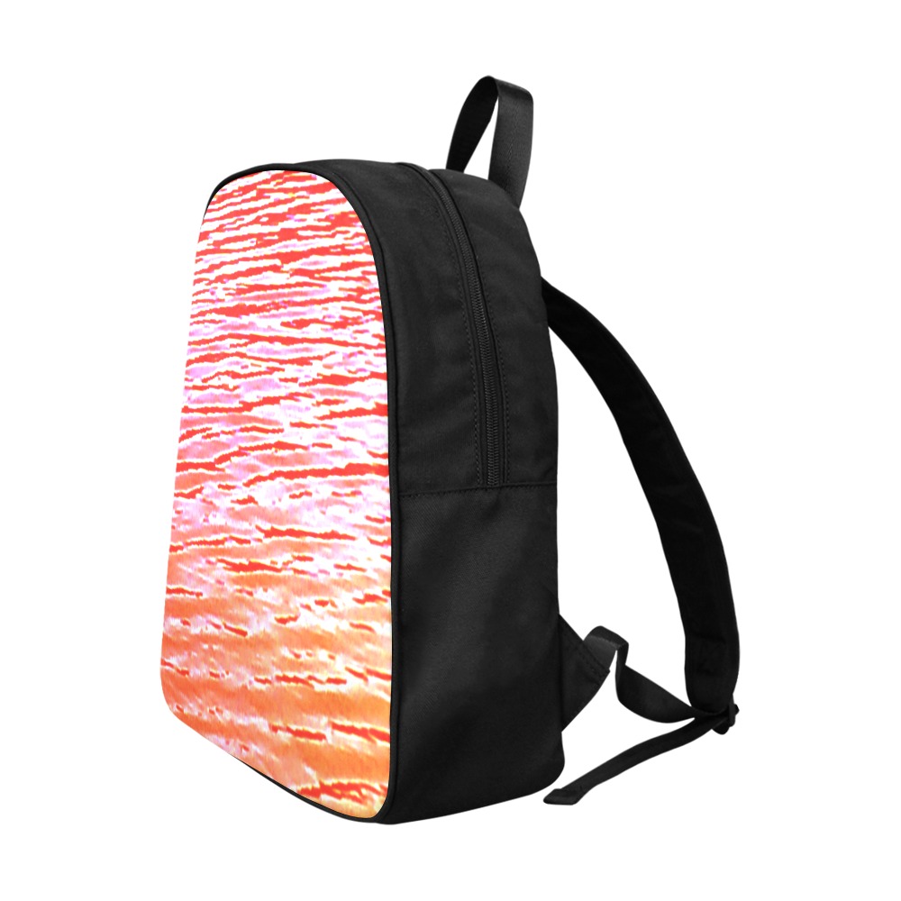 Orange and red water Fabric School Backpack (Model 1682) (Large)