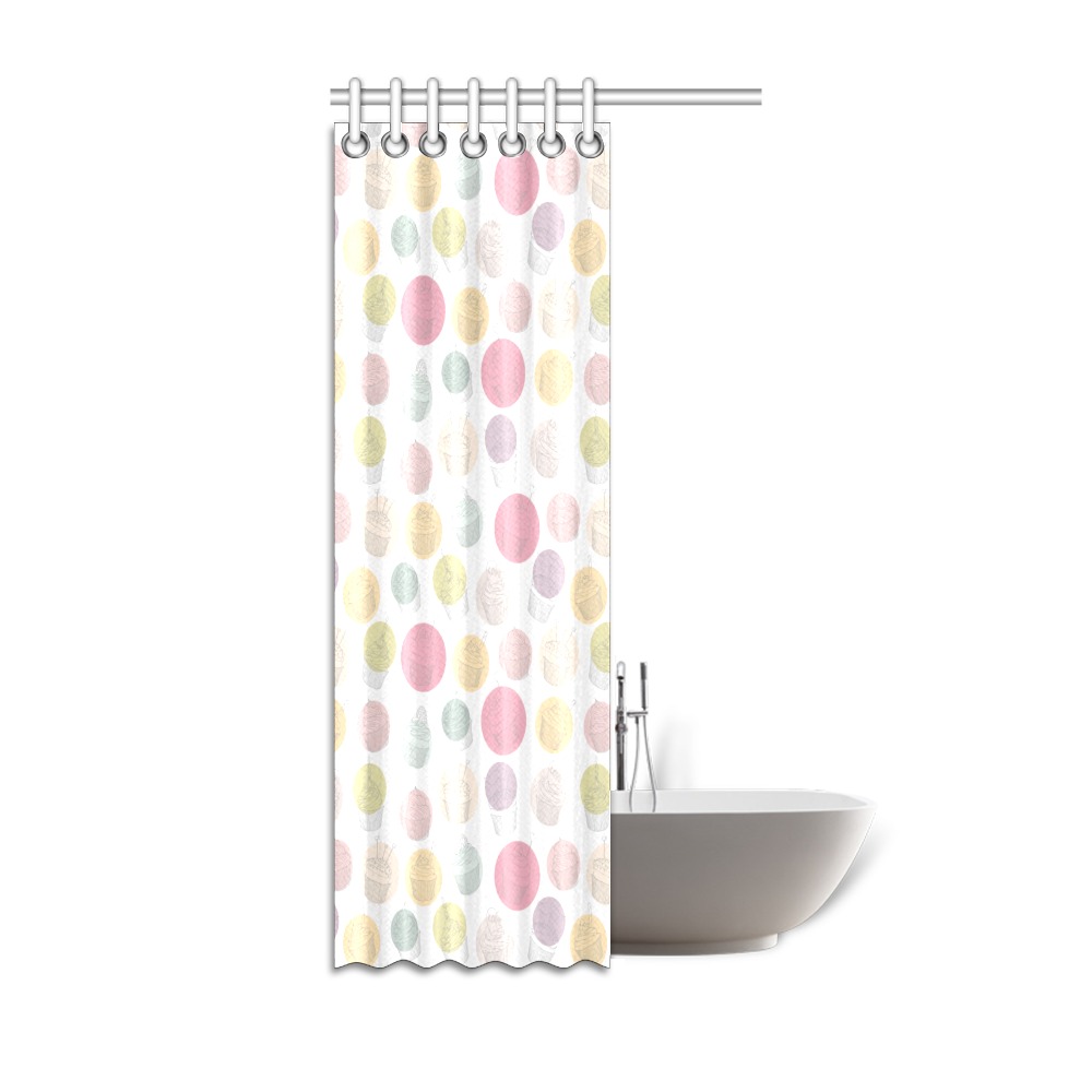 Colorful Cupcakes Shower Curtain 36"x72"