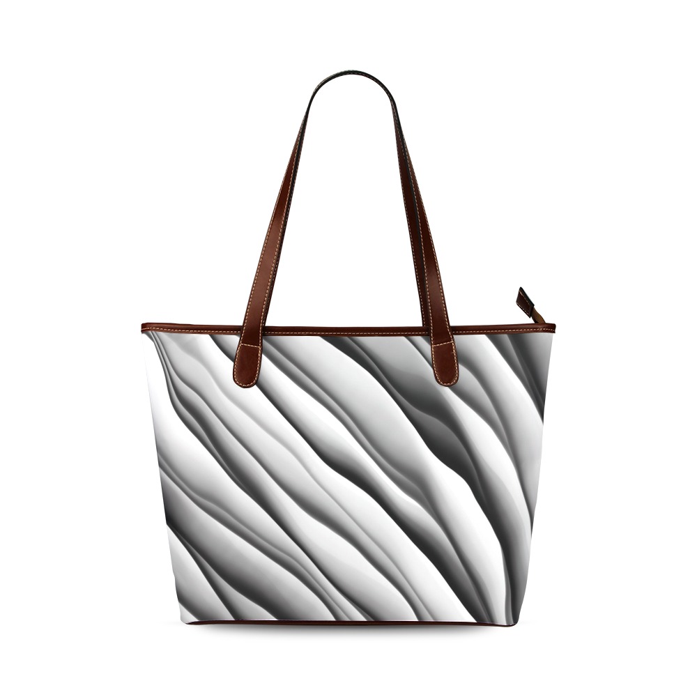 Monochrome Ink Shoulder Tote Bag (Model 1646)