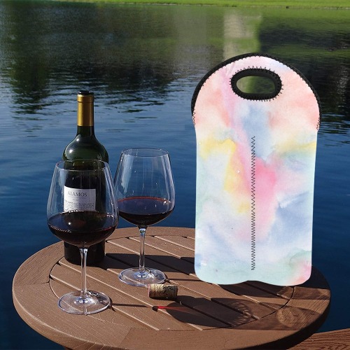 Colorful watercolor 2-Bottle Neoprene Wine Bag