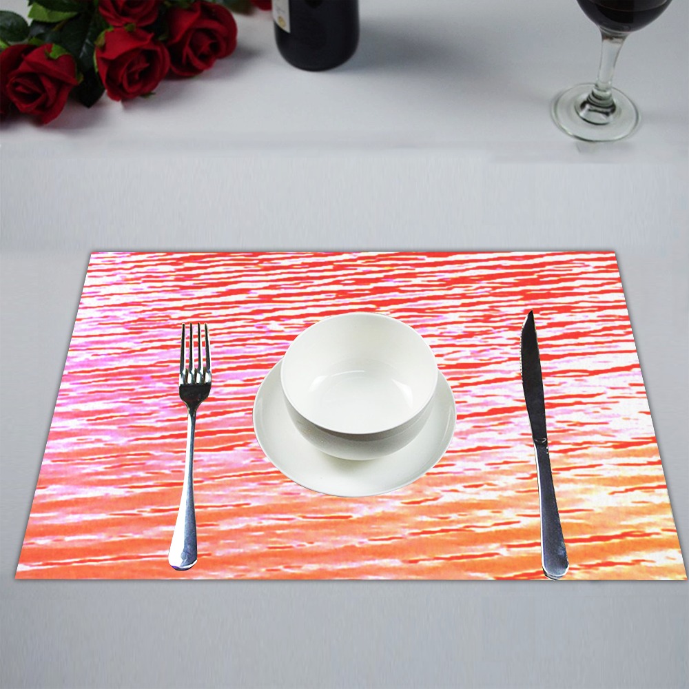 Orange and red water Placemat 14’’ x 19’’ (Set of 4)