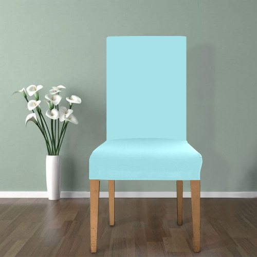 Coastal style solid light turquoise Removable Dining Chair Cover