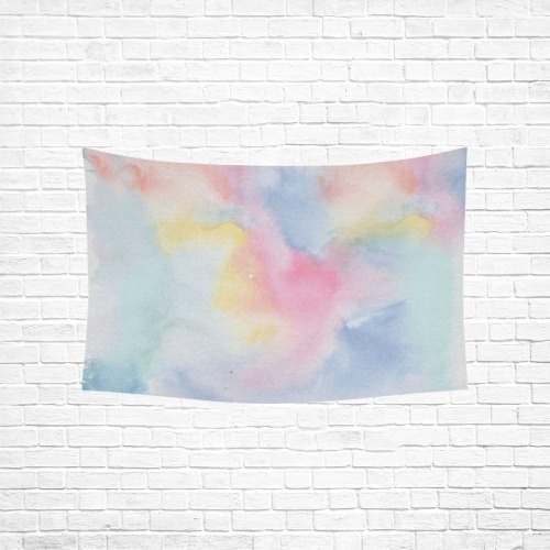 Colorful watercolor Cotton Linen Wall Tapestry 60"x 40"