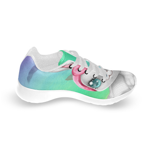 Bunny baby cute illustration over Rainbow beach Women’s Running Shoes (Model 020)