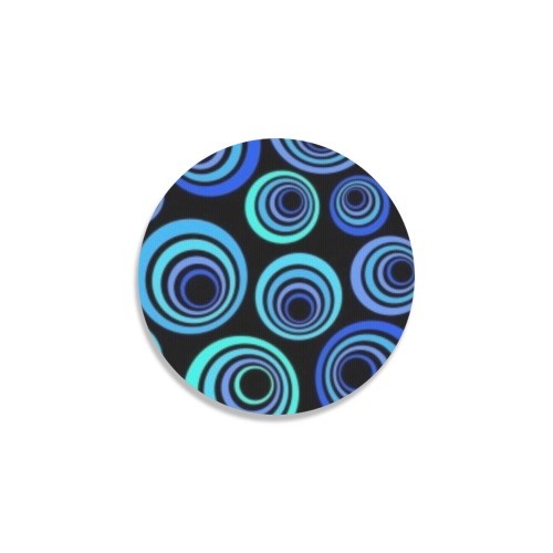 Retro Psychedelic Pretty Blue Pattern Round Coaster