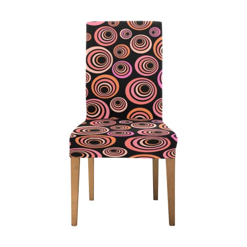 Retro Psychedelic Pretty Orange Pattern Removable Dining Chair Cover