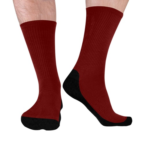 color blood red Mid-Calf Socks (Black Sole)