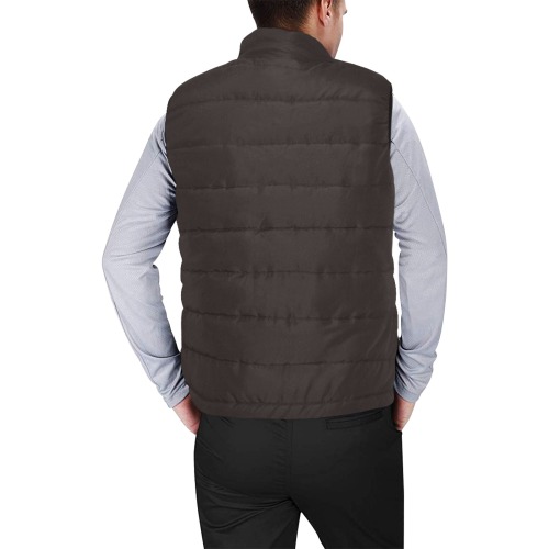 color licorice Men's Padded Vest Jacket (Model H44)