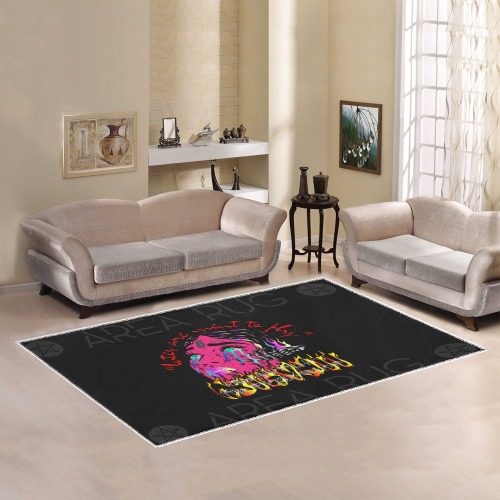 uri alone a svd bitch graphic Area Rug7'x5'