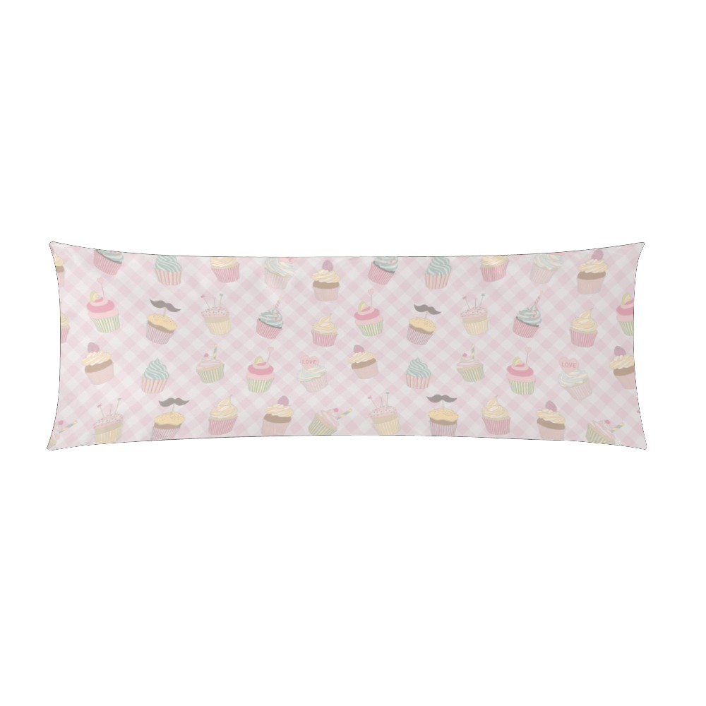 Cupcakes Custom Zippered Pillow Case 21"x60"(Two Sides)