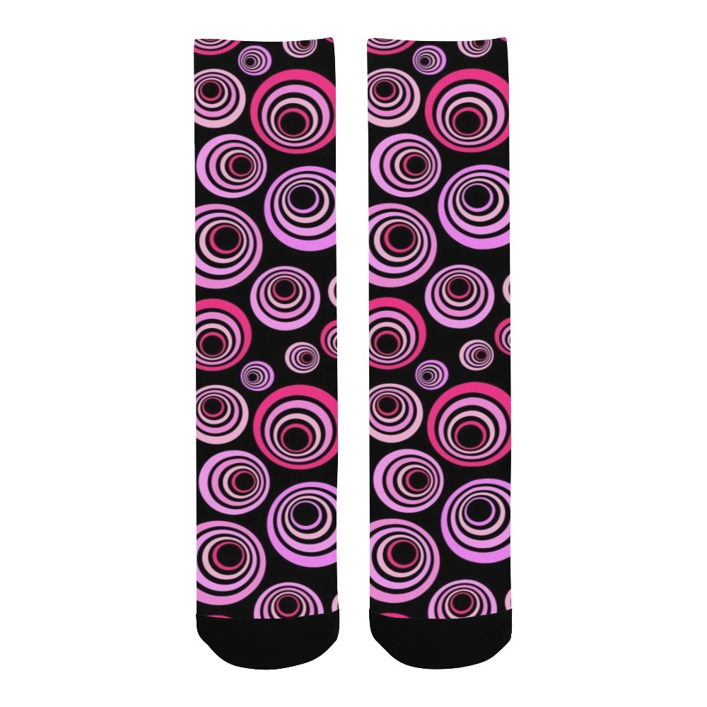 Retro Psychedelic Pretty Pink Pattern Men's Custom Socks