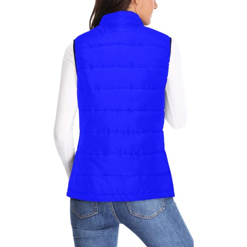 color blue Women's Padded Vest Jacket (Model H44)