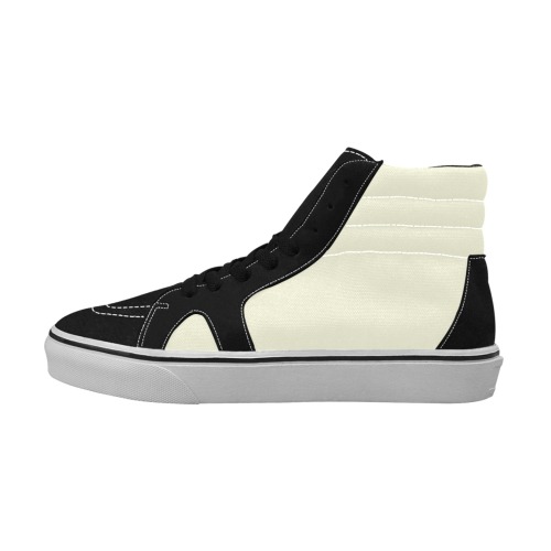 color beige Men's High Top Skateboarding Shoes (Model E001-1)