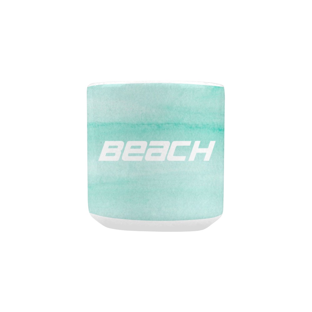 Love for the Beach - turquoise watercolor background Heart-shaped Morphing Mug
