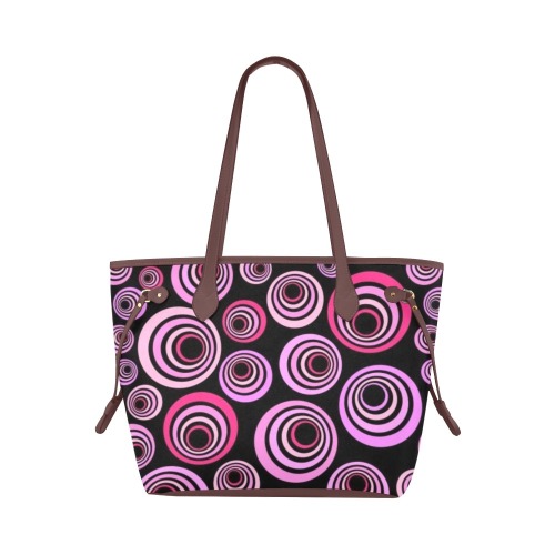 Retro Psychedelic Pretty Pink Pattern Clover Canvas Tote Bag (Model 1661)