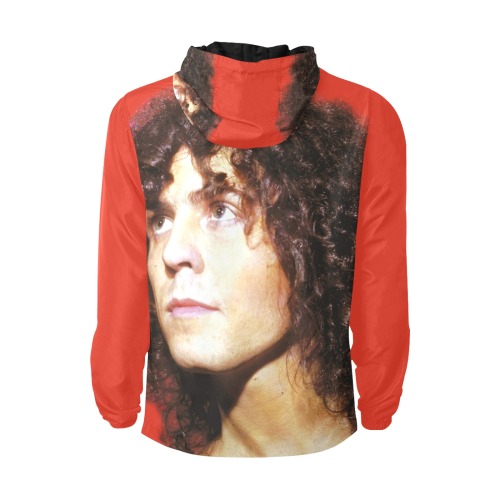 Red Marc Bolan (T.Rex)  Jacket All Over Print Quilted Windbreaker for Men (Model H35)