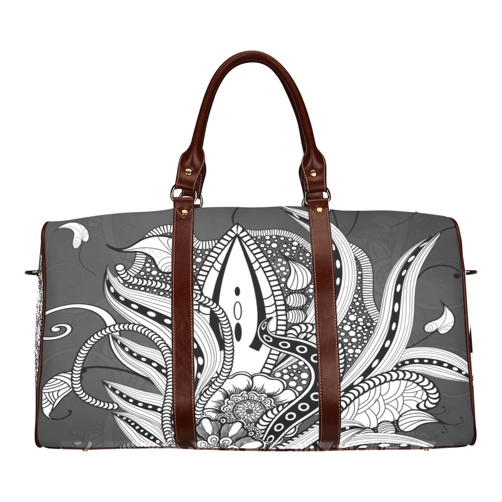 Elegant floral design Waterproof Travel Bag/Small (Model 1639)