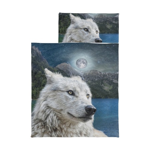 White Wolf and Moonlight Kids' Sleeping Bag