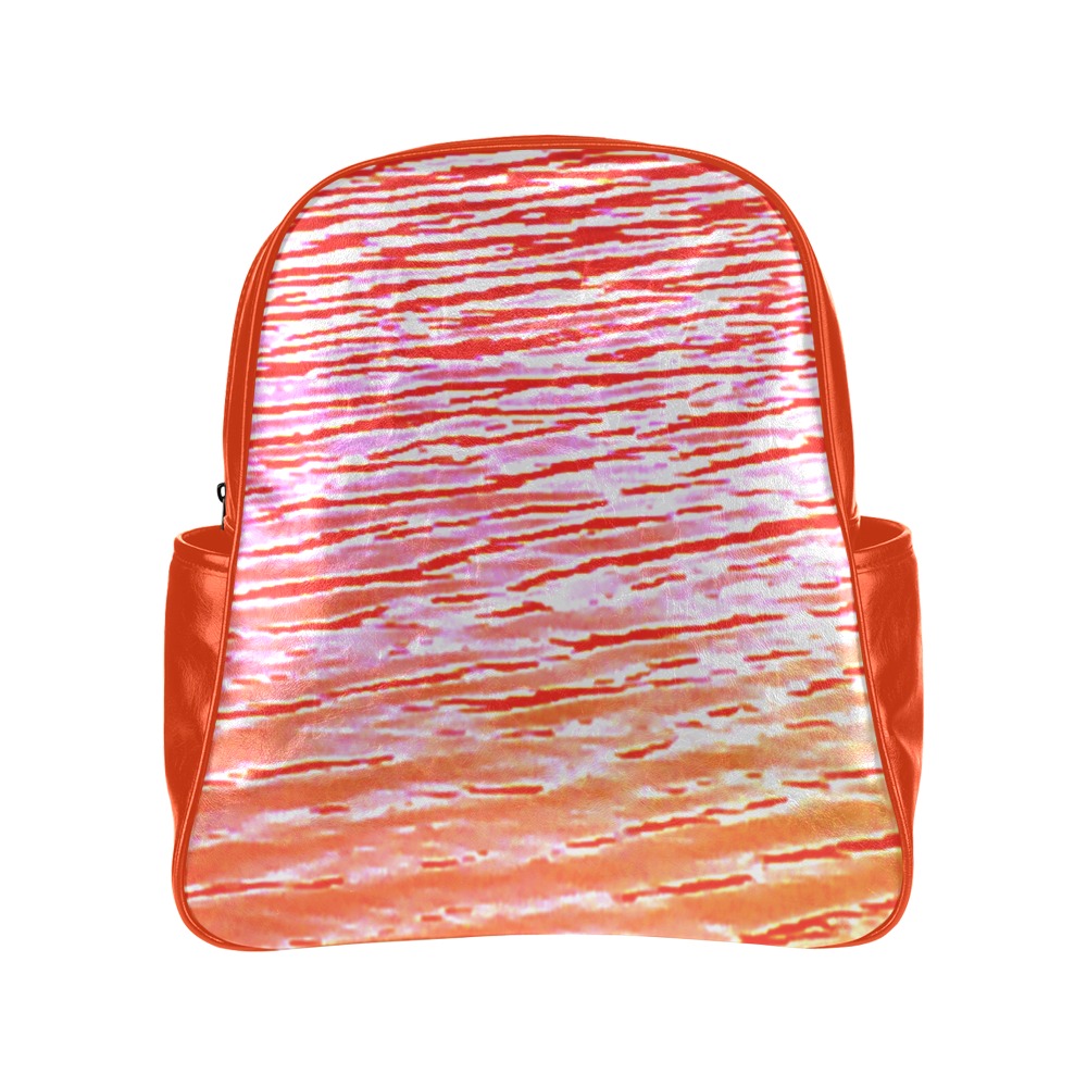 Orange and red water Multi-Pockets Backpack (Model 1636)