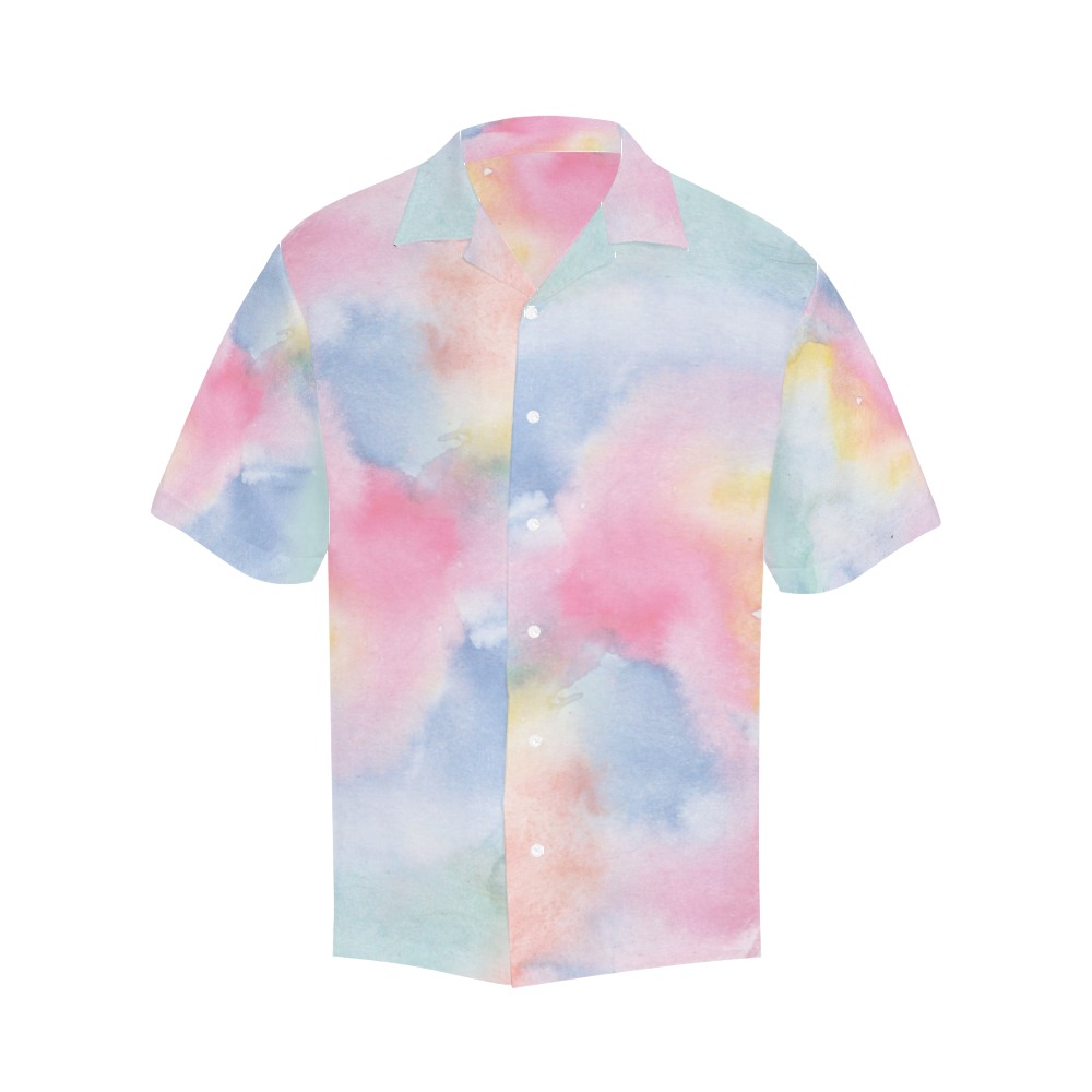 Colorful watercolor Hawaiian Shirt (Model T58)
