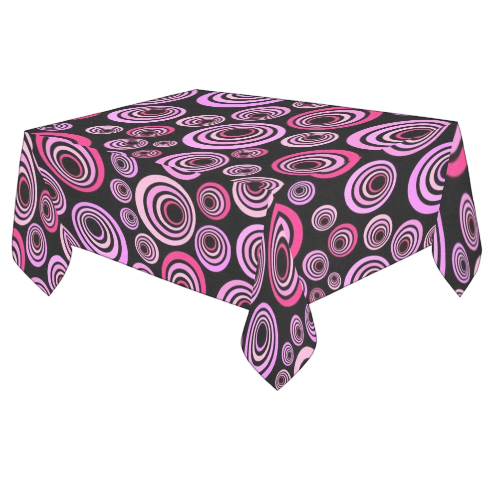 Retro Psychedelic Pretty Pink Pattern Cotton Linen Tablecloth 60"x 84"