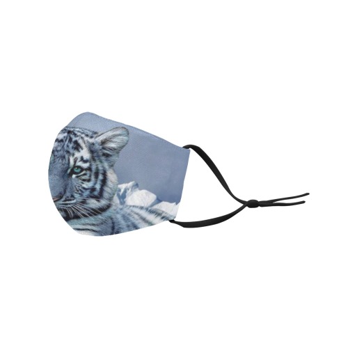 Blue White Tiger 3D Mouth Mask with Drawstring (30 Filters Included) (Model M04) (Non-medical Products)
