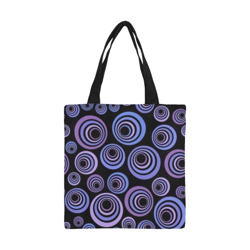 Retro Psychedelic Pretty Purple Pattern All Over Print Canvas Tote Bag/Small (Model 1697)