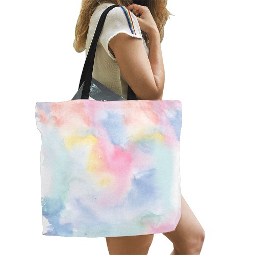 Colorful watercolor All Over Print Canvas Tote Bag/Large (Model 1699)