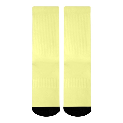 color canary yellow Mid-Calf Socks (Black Sole)