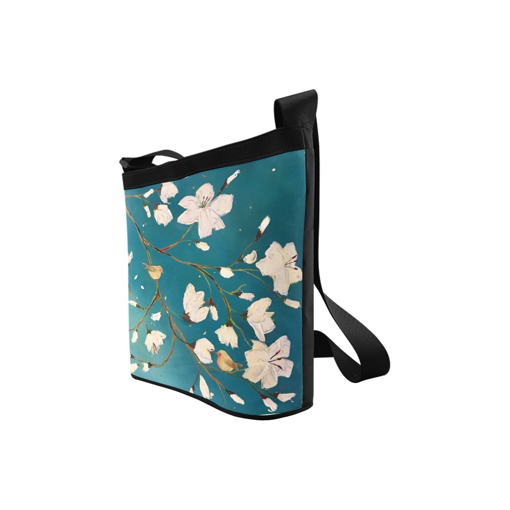 White blossoms' - Shoulder bag Crossbody Bags, Handbag, Purse Crossbody Bags (Model 1613)