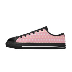 Colorful Dots On Pink Women's Classic Canvas Shoes (Model 018)